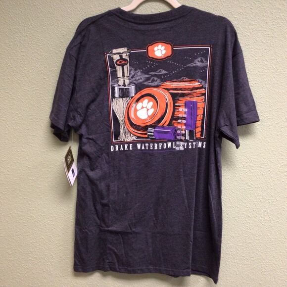 Drake Waterfowl Clemson University NCAA Clay And Call Short Sleeve Shirt Large - Picture 4 of 4